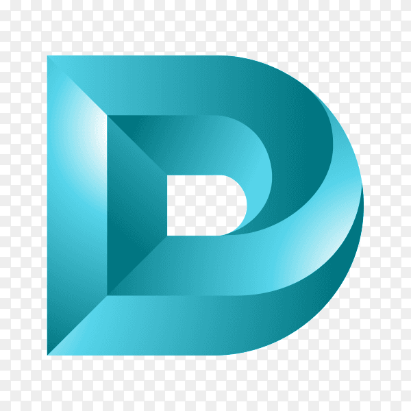 D letter logo design template on transparent background PNG