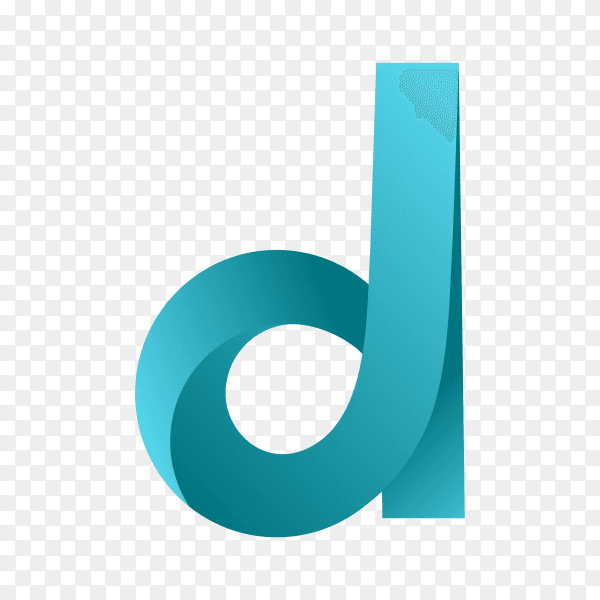 D letter logo design template premium vector PNG