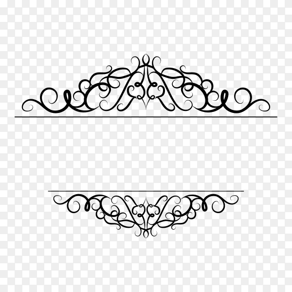 Decoration design elements with page decor and crown isolated on transparent background PNG
