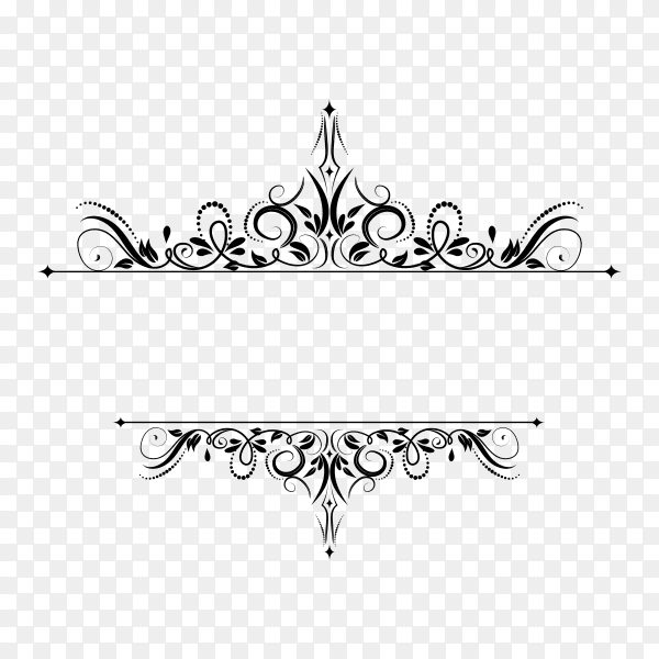Decoration design elements with page decor and crown premium vector PNG