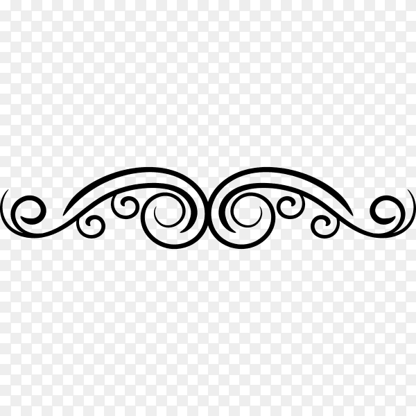 Decoration floral ornament illustration on transparent PNG