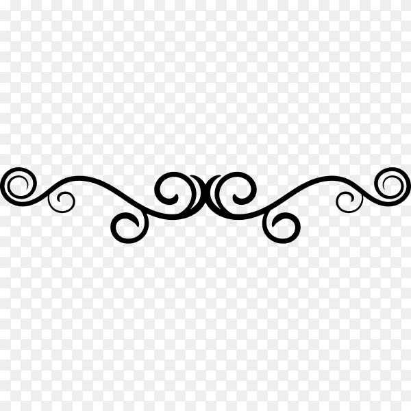 Decoration floral ornament illustration on transparent background PNG