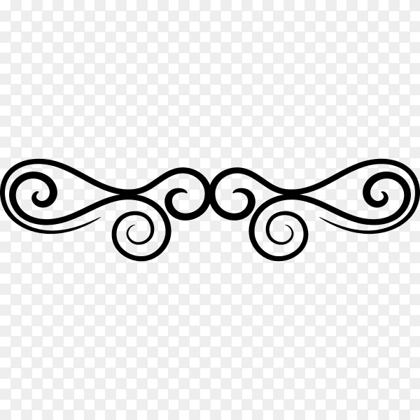 Decorative swirl floral ornament Clipart PNG