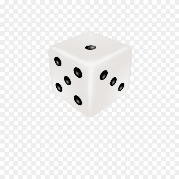 Dice isolated 3d objects of gambling games on transparent background PNG