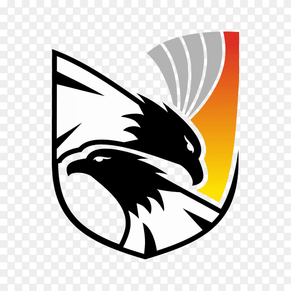 Eagle and shield logo template on transparent background PNG