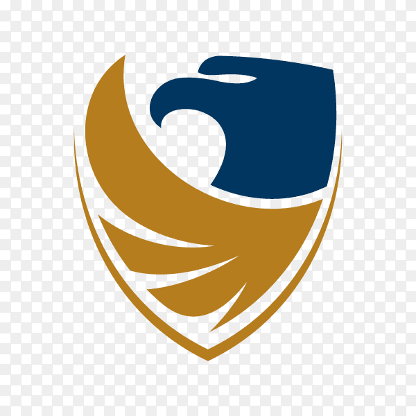 Eagle shield logo design template on transparent background PNG