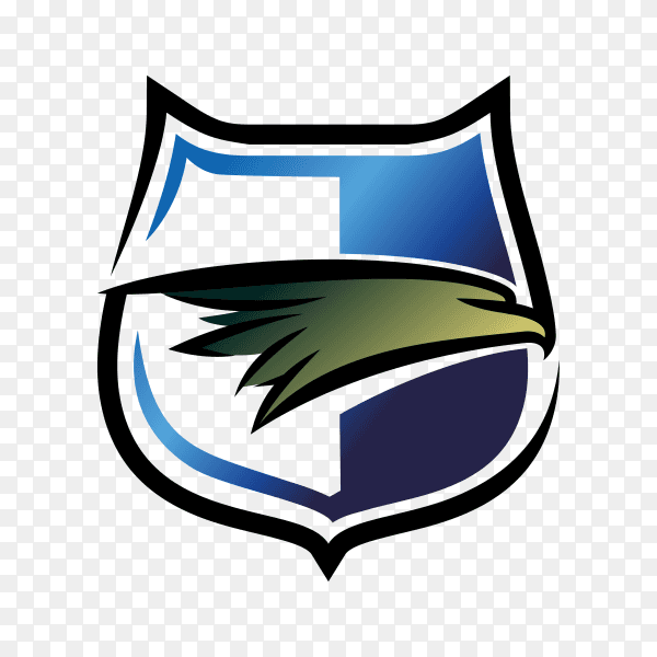 Eagle shield logo design. eagle head. eagle badge icon on transparent background PNG