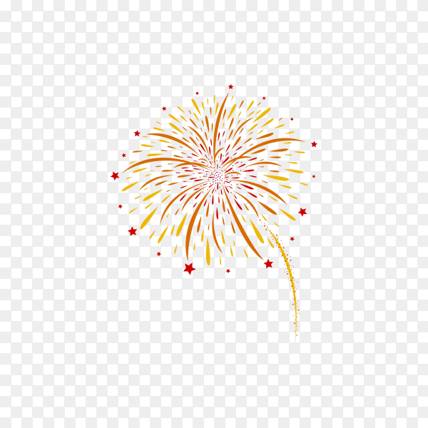Firework and stars isolated on transparent background PNG