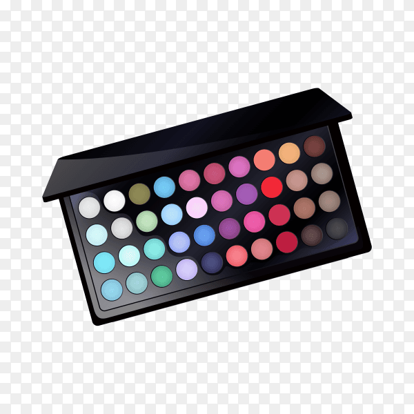 Glamorous eye shadow palette on transparent background PNG