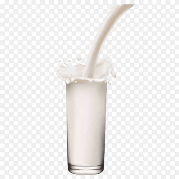 Glass of milk on transparent background PNG