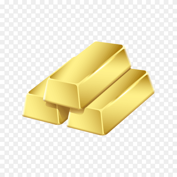 Gold bank bars on transparent background PNG
