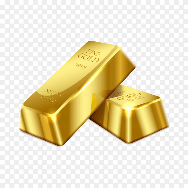Gold bar isolated on transparent background PNG