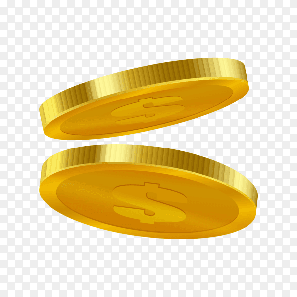 Gold coins isolated on transparent background PNG