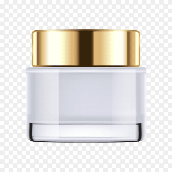 Gold cosmetic bottle on transparent PNG
