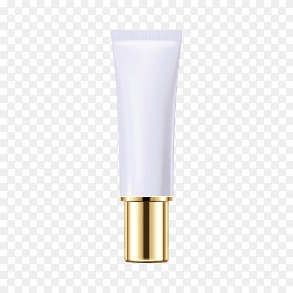 Gold cosmetic bottle on transparent background PNG