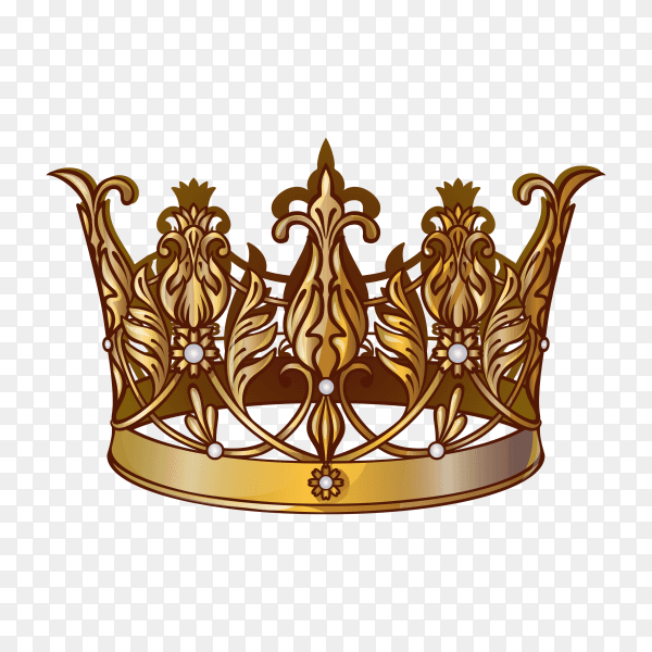 Gold crown of the king on transparent background PNG