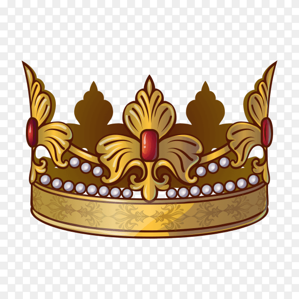 Gold crown of the king premium vector PNG