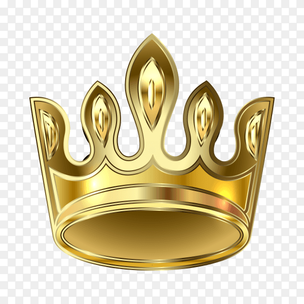 Golden crown illustration premium vector PNG
