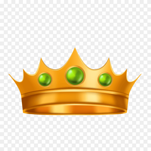 Golden crown on transparent background PNG