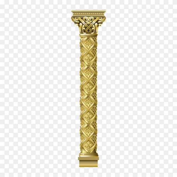 Golden luxury classic arch portal with columns Premium Vector PNG