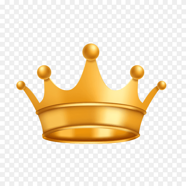Golden shiny crown on transparent background PNG