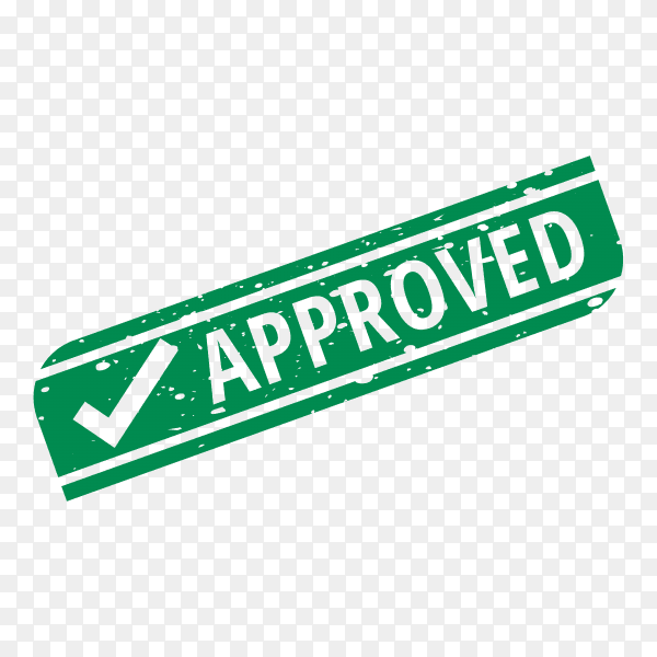Green Approved stamp on transparent background PNG