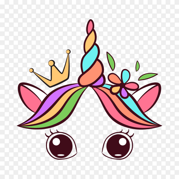Hand drawn Cow unicorn pattern on transparent background PNG