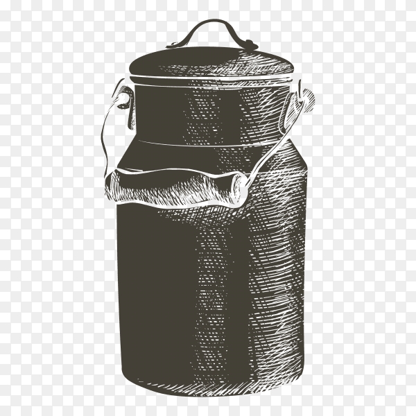 Hand drawn Jar of fresh milk on transparent background PNG
