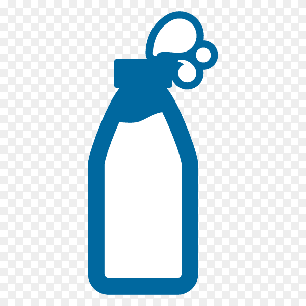 Hand drawn bottle of milk on transparent background PNG