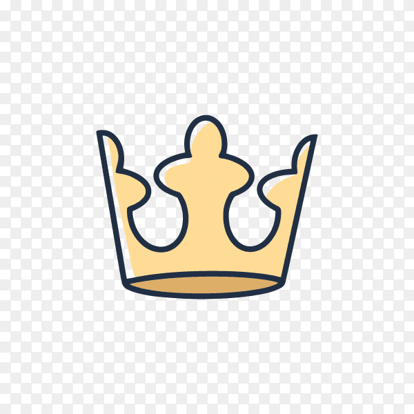 Hand drawn crown design on transparent background PNG