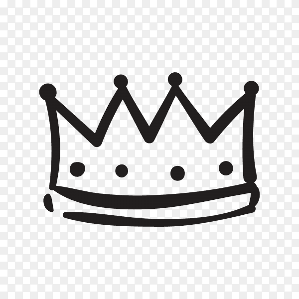 Hand drawn crown illustration on transparent background PNG