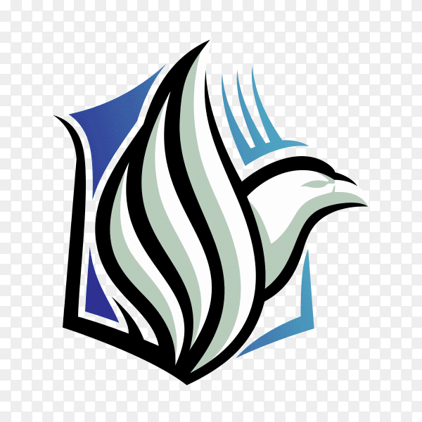 Head of the eagle on the shield on transparent background PNG