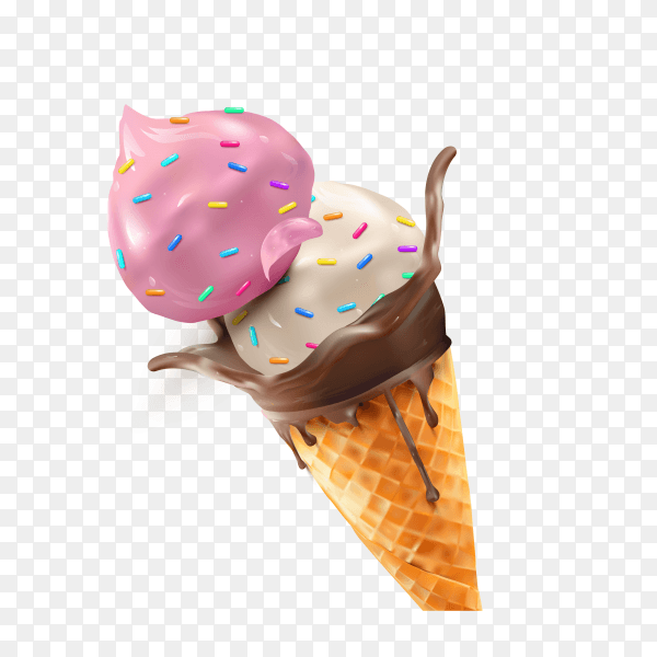 Ice cream cone on transparent background PNG