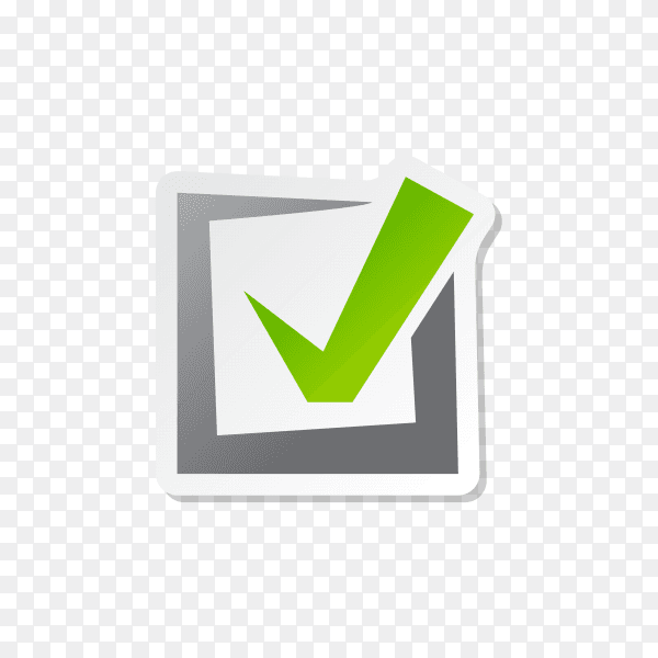 Illustration of check mark icon in square on transparent background PNG