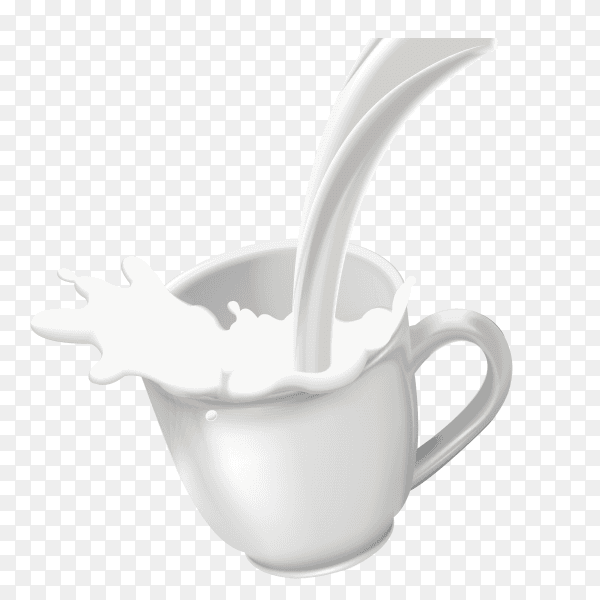 Illustration of cup of milk on transparent background PNG