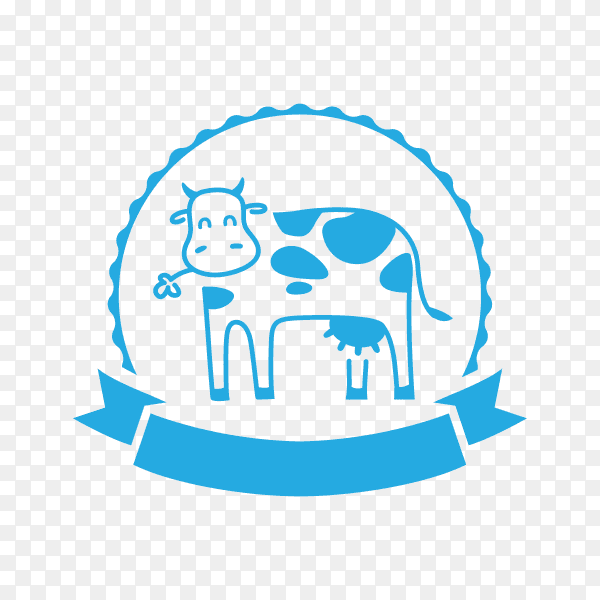 Illustration of milk label on transparent background PNG