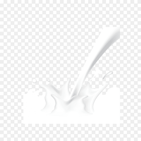 Illustration of milk splash and pouring on transparent background PNG