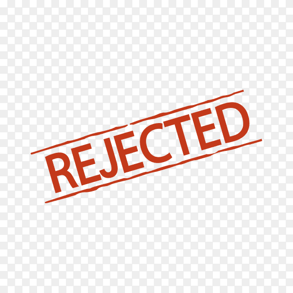 Illustration of rejected stamp on transparent background PNG