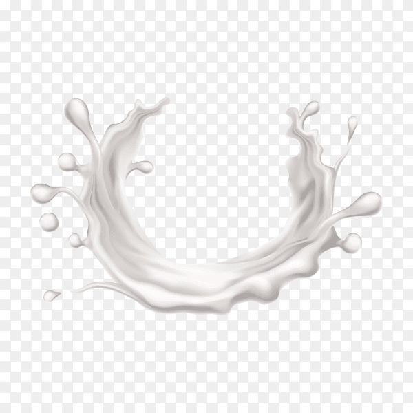 Illustration of splash of vanilla milk on transparent background PNG