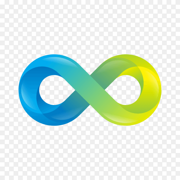 Infinity gradient style on transparent background PNG