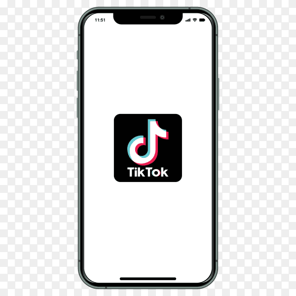 Iphone with TikTok logo on screen on transparent background PNG