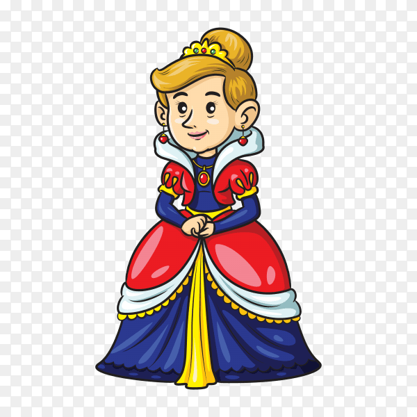 King queen cute cartoon on transparent background PNG