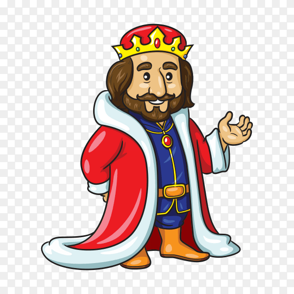 King queen cute cartoon premium vector PNG