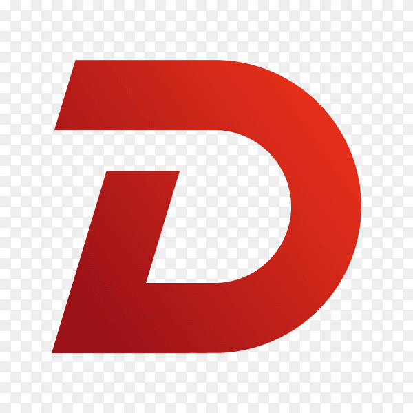 Letter D logo design template with geometric shape style on transparent background PNG