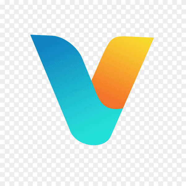 Letter V logo design template on transparent background PNG