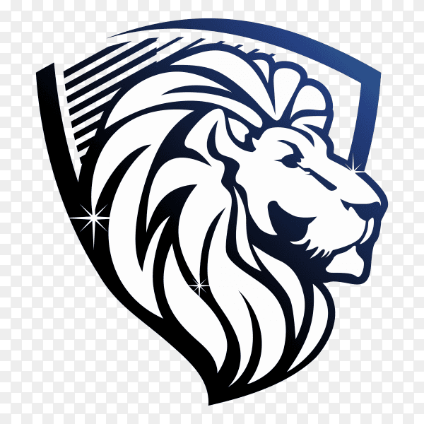 Lion logo template on transparent background PNG