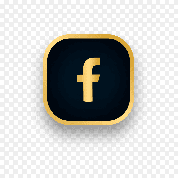 Luxury Facebook logo design on transparent background PNG