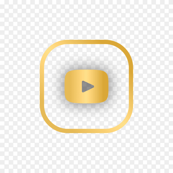 Luxury YouTube logo design on transparent background PNG
