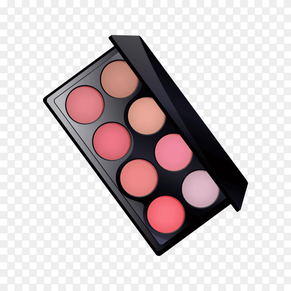 Palette of cosmetic eye shadow on transparent background PNG