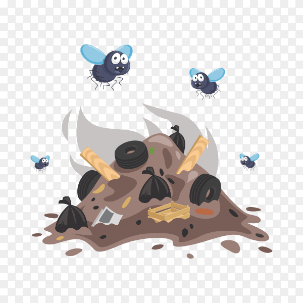 Pile of garbage on transparent background PNG